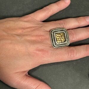 Chico's Silver and Gold Statement Ring